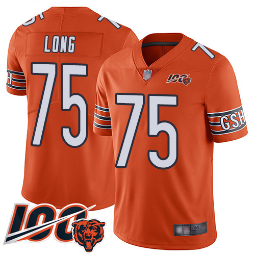 Chicago Bears Limited Orange Men Kyle Long Alternate Jersey NFL Football #75 100th Season